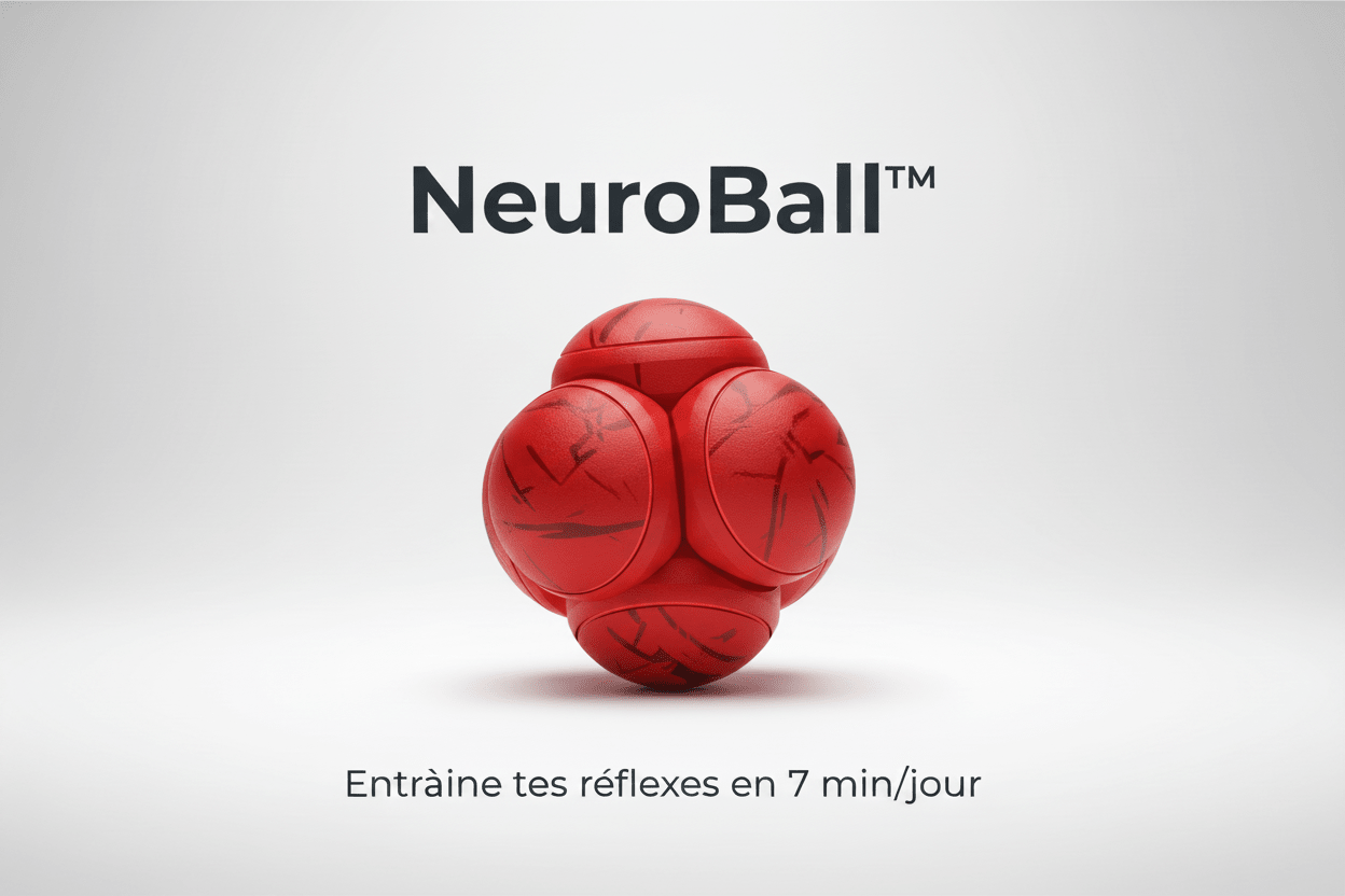 NeuroBall™ rouge 5,5 cm – petite balle à rebond sensorielle pour réflexes, idéale chat, chien et enfant.